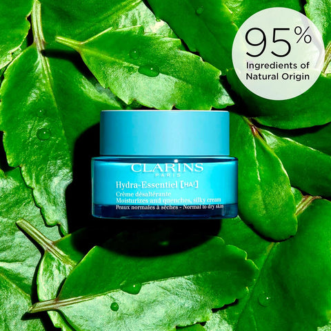 Clarins Hydra-Essentiel Silky Cream|Intensely Hydrating Moisturizer|60 Seconds to Plumper Skin*|Nourishes, Comforts and Softens|Double Dose Hyaluronic Acid|Normal-Dry Skin|1.7 Ounces
