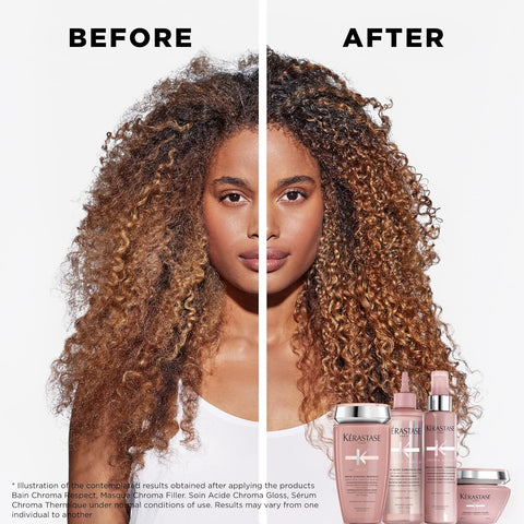 Kerastase Chroma Absolu Chroma Respect Shampoo Riche & Mask Set For Sensitized or Damaged Color-Treated Hair - Strengthens, Protects and Nourishes With Lactic Acid